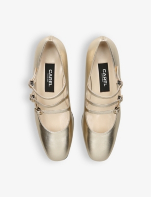 CAREL WOMENS GOLD KINA METALLIC LEATHER PUMPS EUR 39 / 6 UK 