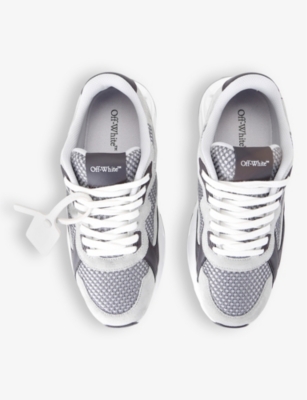 Shop Off-white C/o Virgil Abloh Men's Grey Mixed Kick Off Tag-embellished Leather Low-top Trainers