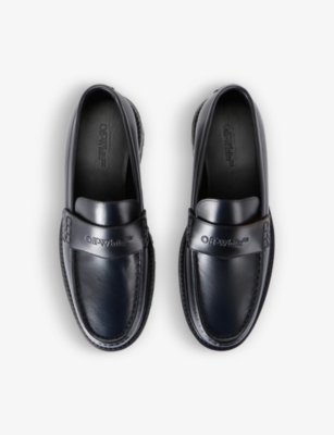 Shop Off-white C/o Virgil Abloh Mens Black Military Platform Leather Loafers