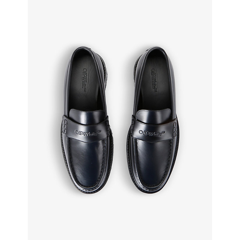 Shop Off-white Military Platform Leather Loafers In Black