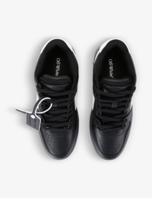 OFF-WHITE C/O VIRGIL ABLOH: Out Of Office logo-embroidered leather low-top trainers