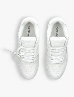 Shop Off-white C/o Virgil Abloh Men's White Out Of Office Logo-embroidered Leather Low-top Trainers