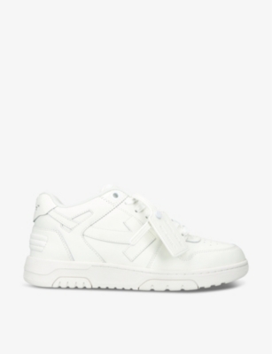 OFF-WHITE C/O VIRGIL ABLOH: Out Of Office logo-embroidered leather low-top trainers