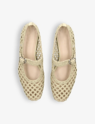 Shop Le Monde Beryl Womens White Mary Jane Woven Leather Pumps