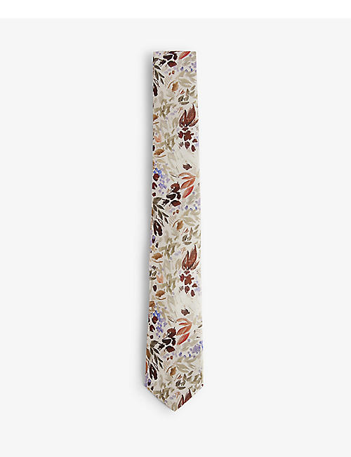 TED BAKER: Moiselt floral-print silk tie
