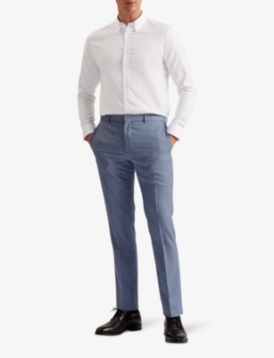Shop Ted Baker Men's White Allardo Long-sleeve Regular-fit Cotton Shirt