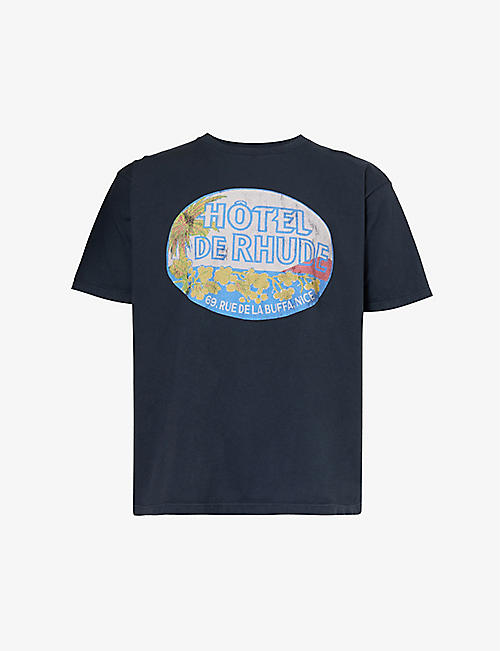 RHUDE: Dimora graphic-print cotton-jersey T-shirt
