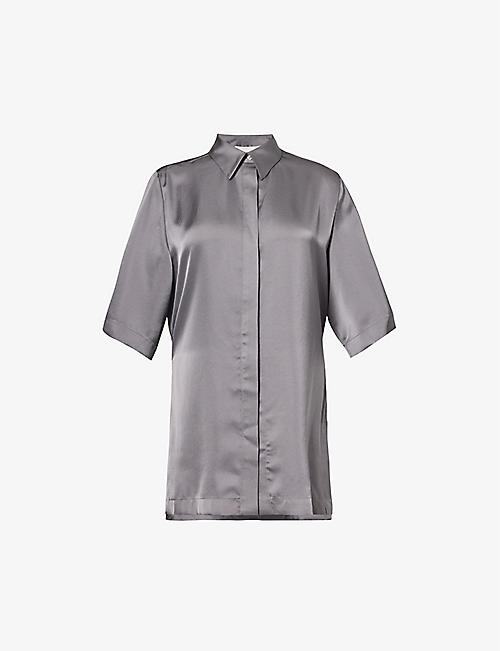 VIKTORIA & WOODS: Evander regular-fit satin shirt
