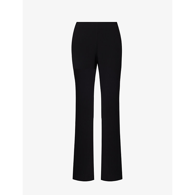 Shop Viktoria & Woods Women's Black Lynx Wide-leg Mid-rise Woven Trousers