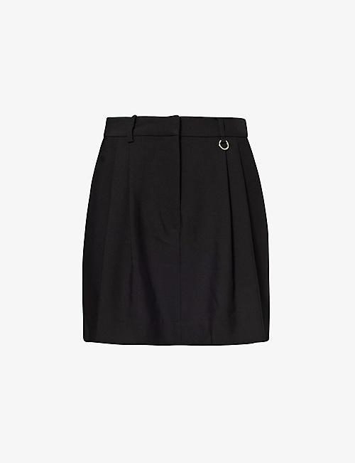 VIKTORIA & WOODS: Pilates flared-hem rayon-blend mini skirt