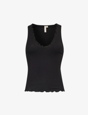 Bec & Bridge Ilana V-neck Cotton-blend Top In Black
