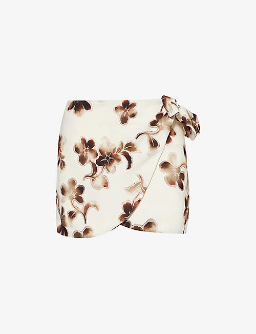 BEC & BRIDGE: Pauline floral-print stretch-woven mini skirt
