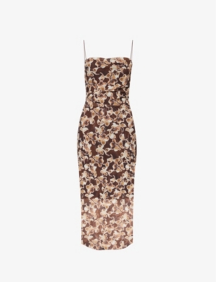 BEC & BRIDGE: Herlani floral-print mesh midi dress