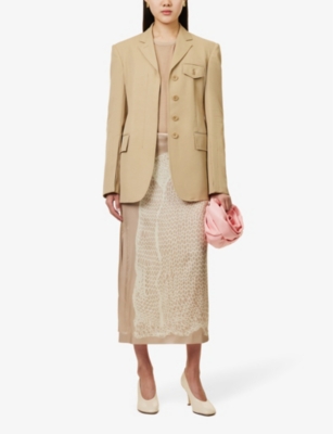 SPORTMAX: Enrico padded-shoulder cotton-blend blazer