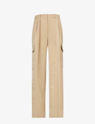 SPORTMAX: Jacopo straight-leg high-rise woven-blend trousers