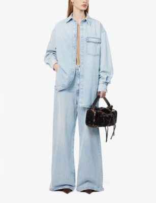 SPORTMAX: Targa oversized-fit denim shirt