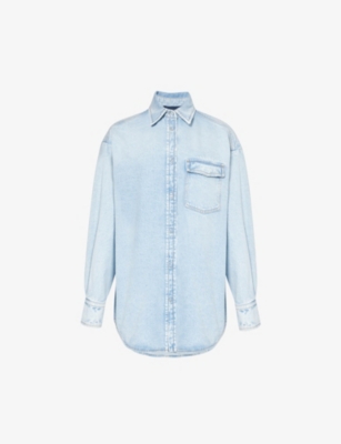 SPORTMAX: Targa oversized-fit denim shirt