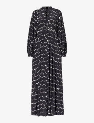 MAX MARA: Urbania abstract-pattern silk maxi dress
