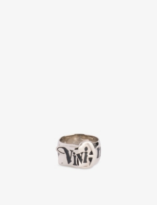 VIVIENNE WESTWOOD: Belt Brand-Text 925 Sterling Silver Ring