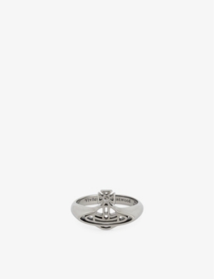 VIVIENNE WESTWOOD: Avon orb ruthenium-plated 925 sterling silver ring