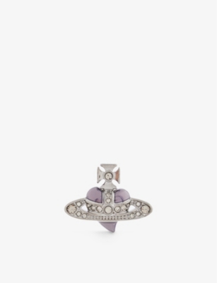 VIVIENNE WESTWOOD: Heart crystal-embellished brass stud earring