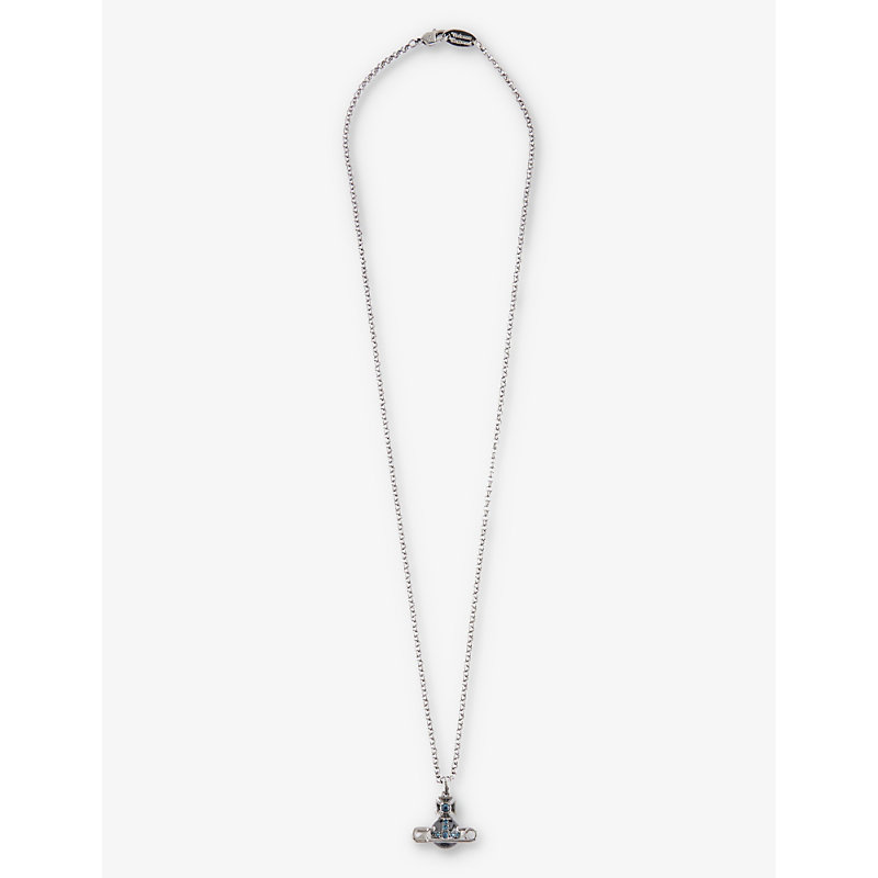 Vivienne Westwood Men's Ruthen/crystal/blck Kitty Brass Necklace
