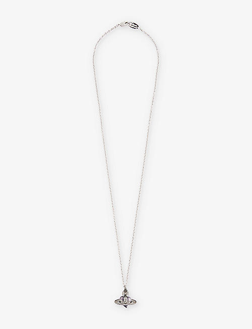 VIVIENNE WESTWOOD: Heart crystal-embellished brass necklace