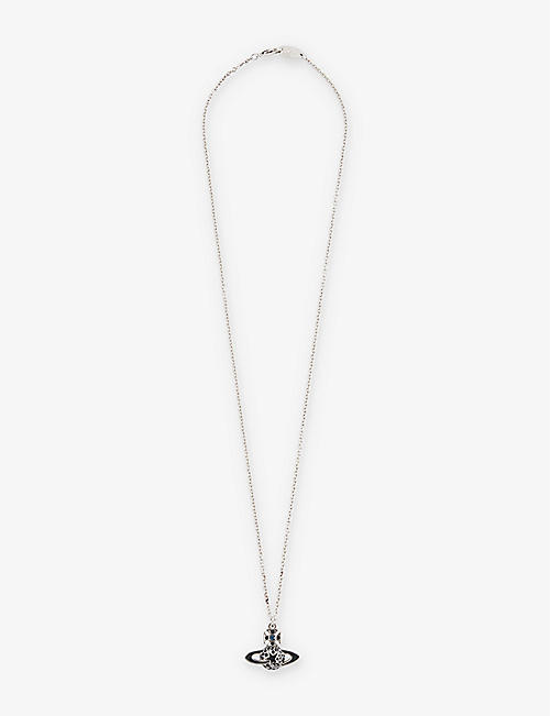 VIVIENNE WESTWOOD: Darlene crystal-embellished brass pendant necklace
