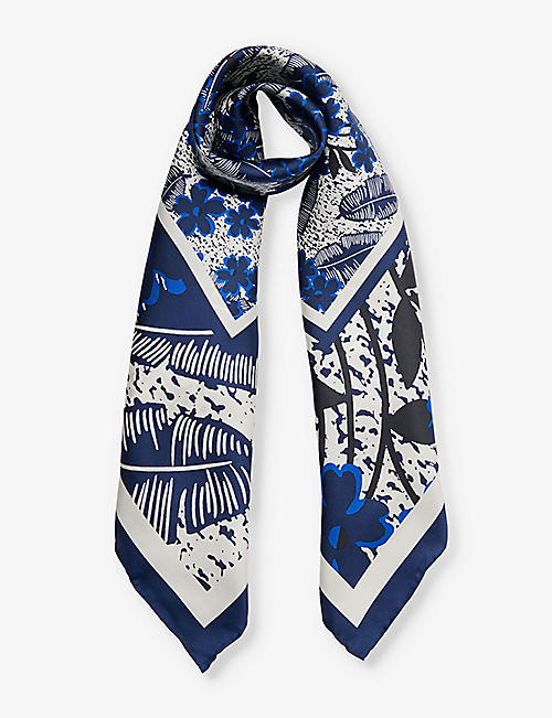 WEEKEND MAX MARA: Panaro floral-print silk scarf