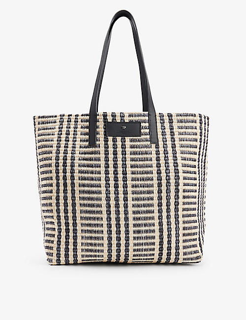 WEEKEND MAX MARA: Ottano raffia-textured woven-blend tote bag
