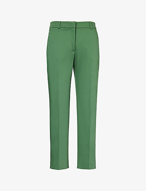 WEEKEND MAX MARA: Gineceo tapered-leg mid-rise stretch-cotton trousers