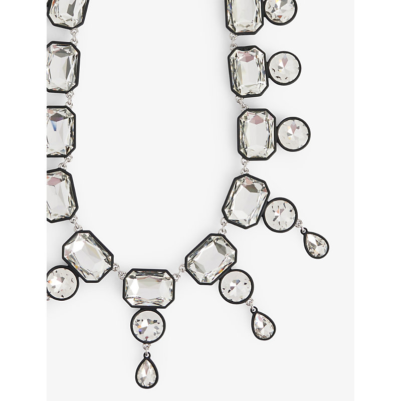 Shop Weekend Max Mara Women's Black Yanina Crystal-embellished Metal Necklace