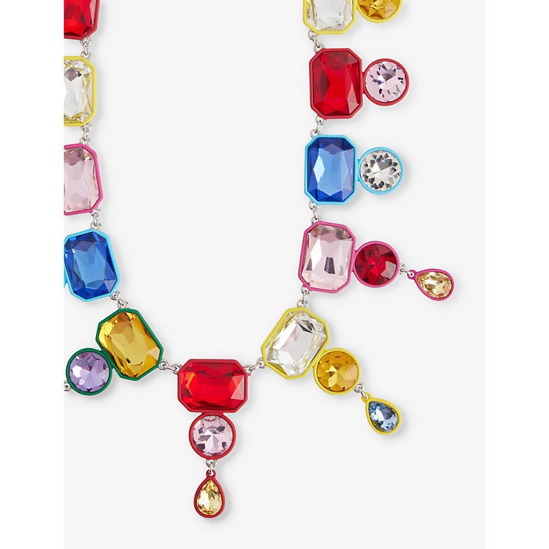 Shop Weekend Max Mara Women's Red Yanina Crystal-embellished Metal Necklace