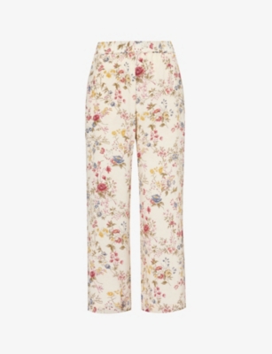 WEEKEND MAX MARA: Gradara floral-print silk trousers