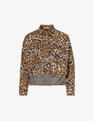 WEEKEND MAX MARA: Leopard-print chest-pocket cotton shirt