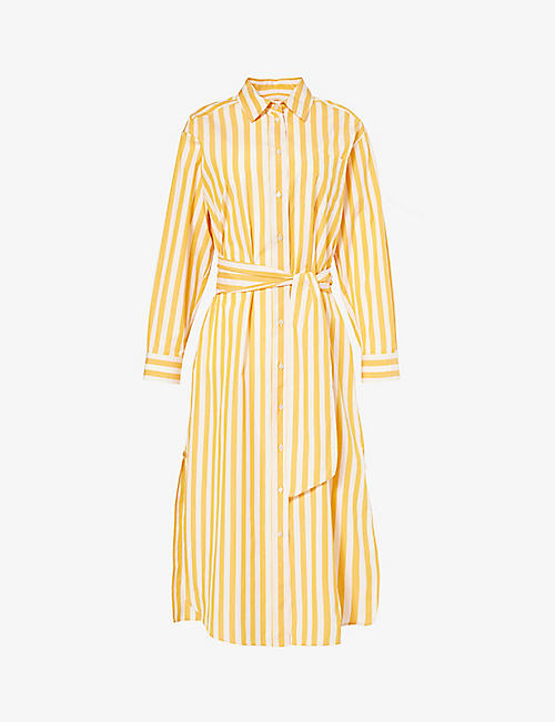 WEEKEND MAX MARA: Falasco striped cotton-poplin midi dress