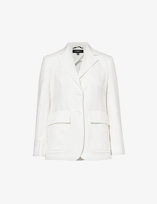 WEEKEND MAX MARA: Dattero single-breasted cotton and linen-blend blazer