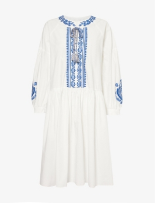 Weekend Max Mara Dirce Cotton Poplin Mini Dress In White