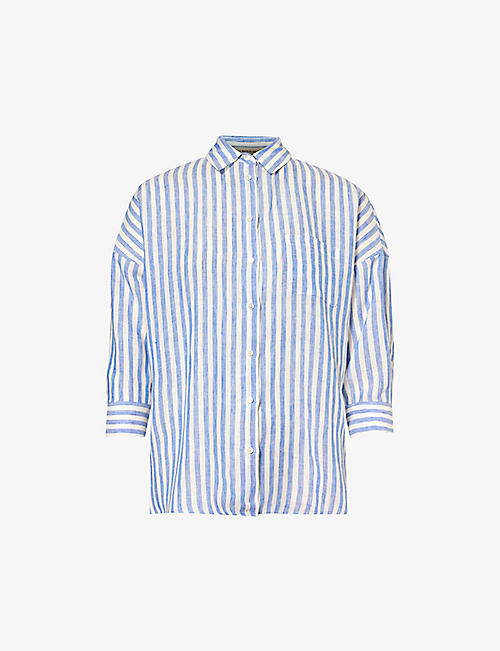 WEEKEND MAX MARA: Arduino stripe-pattern relaxed-fit linen shirt