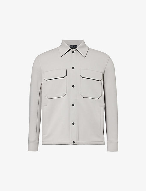 EMPORIO ARMANI: Patch-pocket cotton-blend jacket