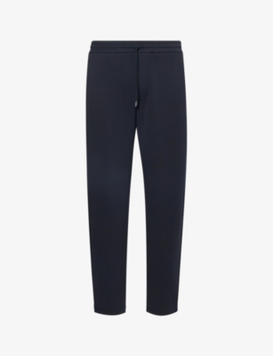 EMPORIO ARMANI: Relaxed-fit mid-rise cotton-blend jogging bottoms