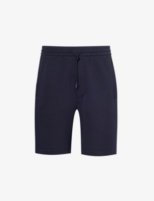 EMPORIO ARMANI: Logo-embroidered cotton-blend jersey shorts