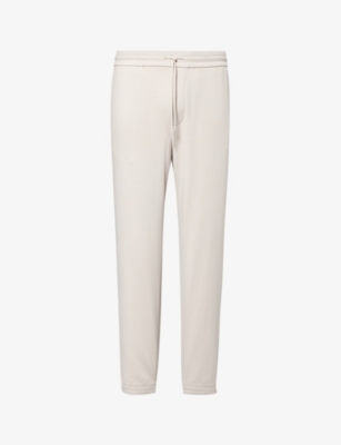 EMPORIO ARMANI: Logo-embellished cotton-jersey jogging bottoms