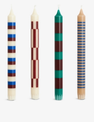 HAY - Graphic-pattern wax candles set of four | Selfridges.com