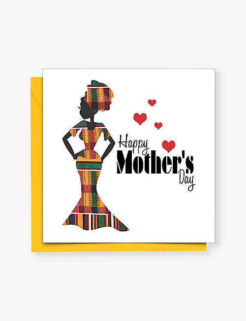 AFROTOUCH DESIGN: 'Queen Mother' Mother's Day card 15cm x 15cm