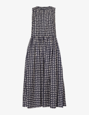 S MAX MARA: Gina abstract-print relaxed-fit cotton-poplin midi dress