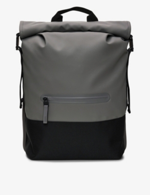 Shop Rains Trail Roll-top Shell Backpack In 13 Grey