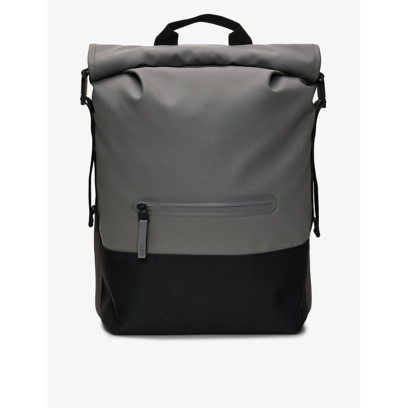 Shop Rains Trail Roll-top Shell Backpack In 13 Grey
