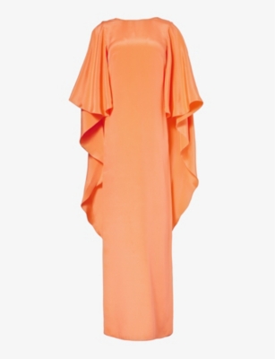 MAX MARA ELEGANTE: Baleari cape-sleeve silk gown