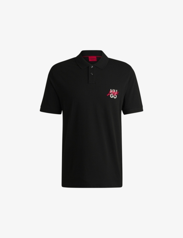 Double-logo cotton-piqué polo shirt